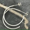Handmade Sterling Silver Hoop Stud Earrings Round Wire