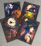 Halloween Sugar Skull Greeting Cards – A5 Blank Inside Set of 4 or Individual