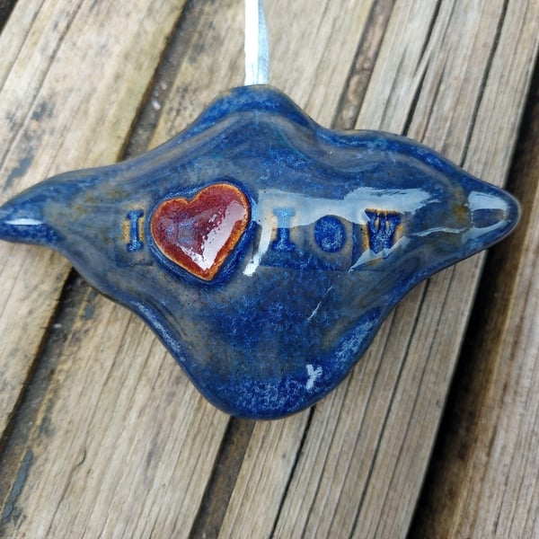  I love IoW ceramic hanging ornament 