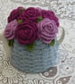 Crochet Tea Cosy/Grey with Roses (Made to order) - Image 1