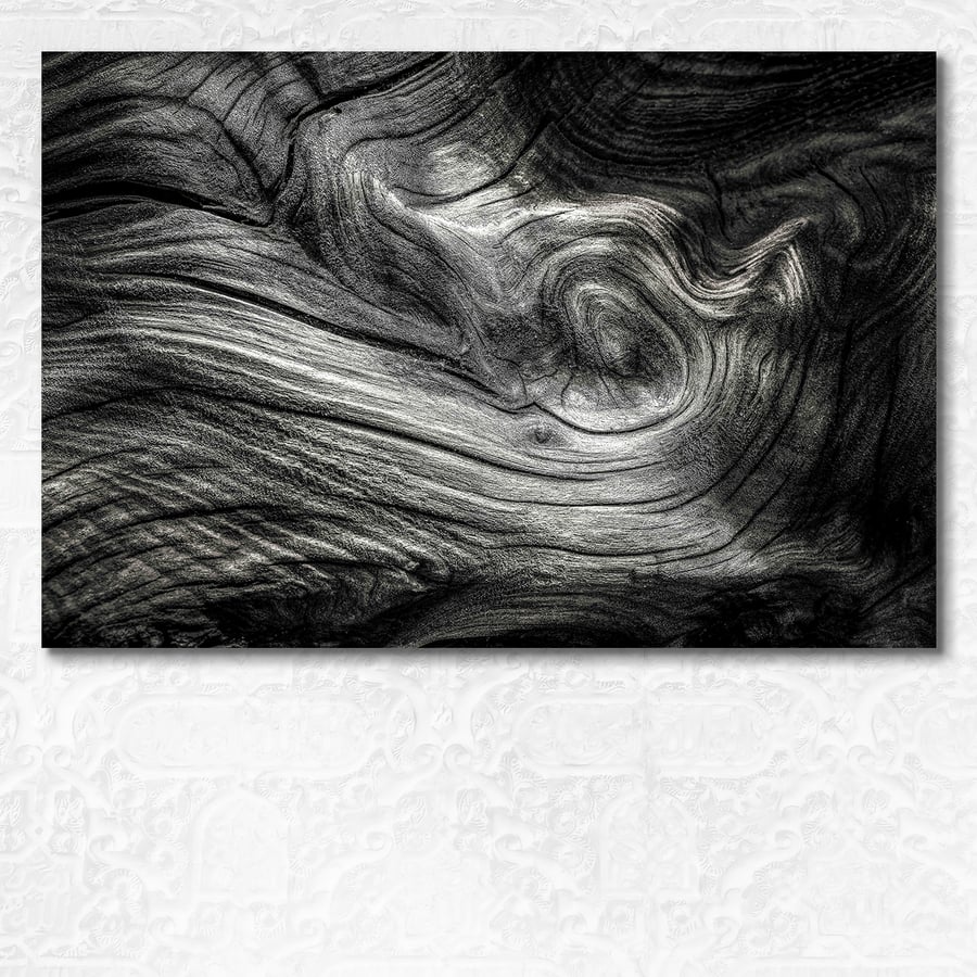 Driftwood monochrome abstract curves on Ynyslas Beach, Wales