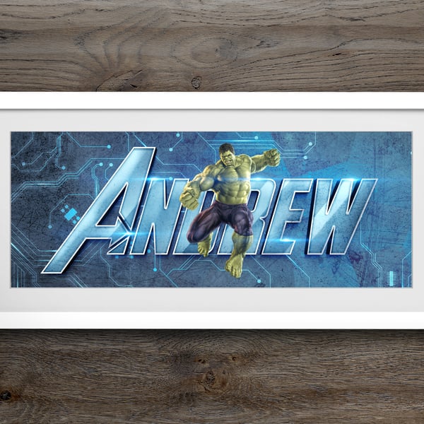 Marvel Avengers Personalised Framed Name Sign C... - Folksy