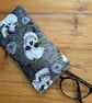 Skulls And Ivy Print Quilted Fabric Glasses Case  - Image 4