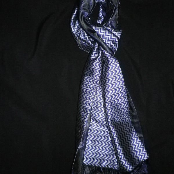 Reversible luxury pure silk scarf, 60x10", 150x25cm, great special gift.