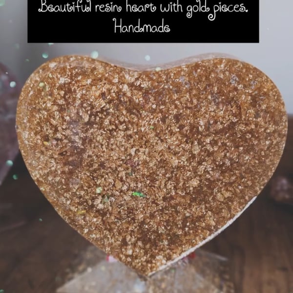 Heart of Gold ornamental heart made from resin gold leaf nique gifts