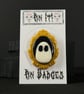 Pin It! Ghost Portrait Polymer Clay Pin Badge 