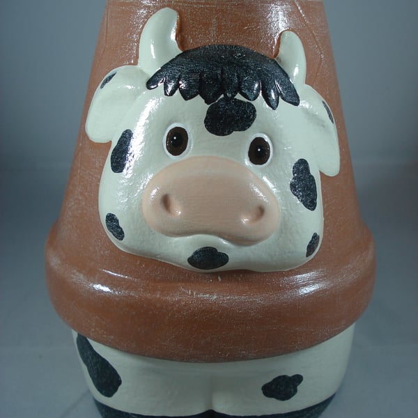 Ceramic Garden Home Animal Cow Plant Flower Herb Pot Planter Container.        