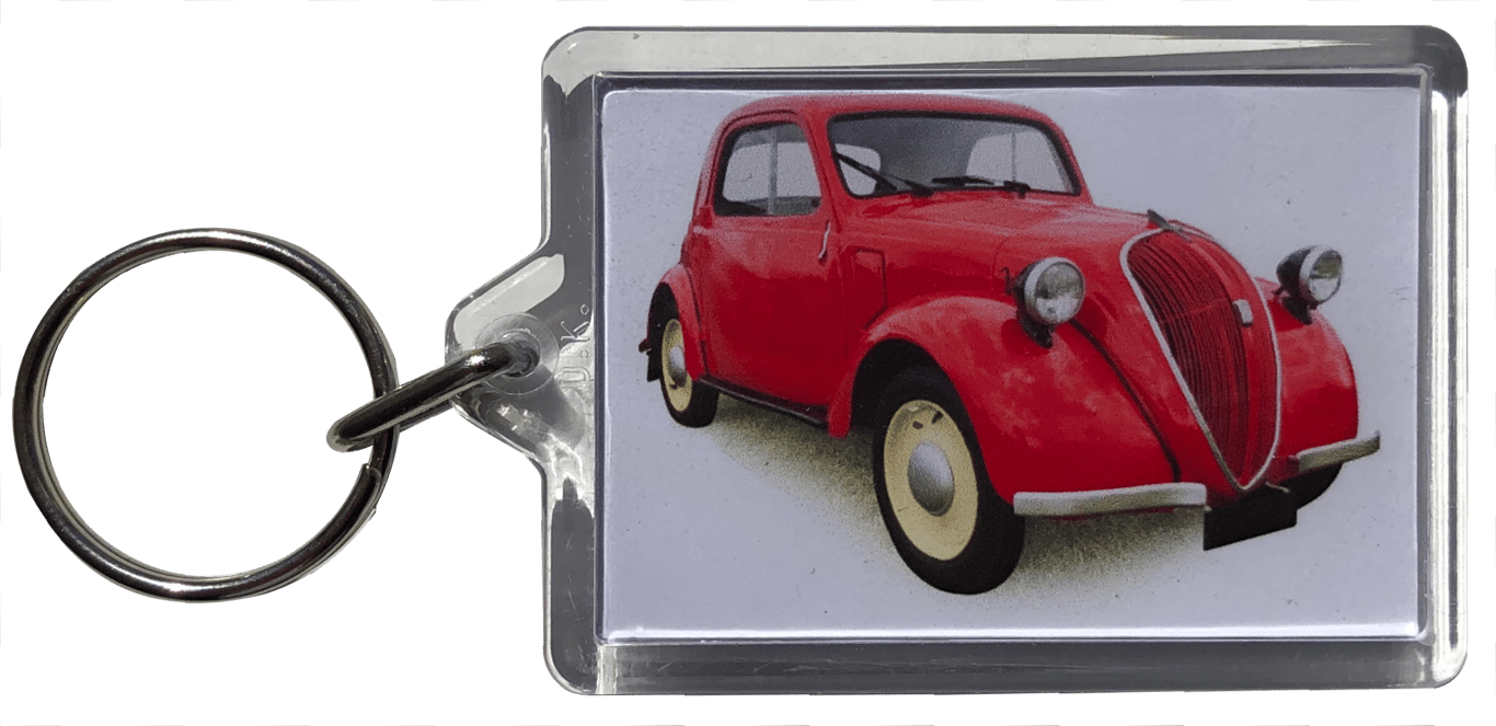 Fiat 500 Topolino 1938 - Keyring with 50x35mm Insert - Fun Car