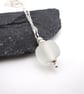 clear frosted lampwork glass pendant necklace - Image 1