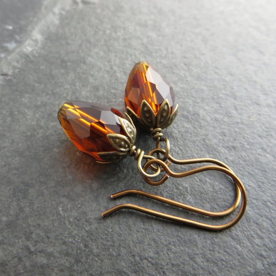 Acorn Earrings, Brown and Bronze Earrings, Autumn Jewellery, Fall Jewelry