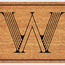 W Letter Door Mat - Monogram Letter W Welcome Mat - 3 Sizes
