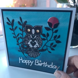 Night owl birthday card