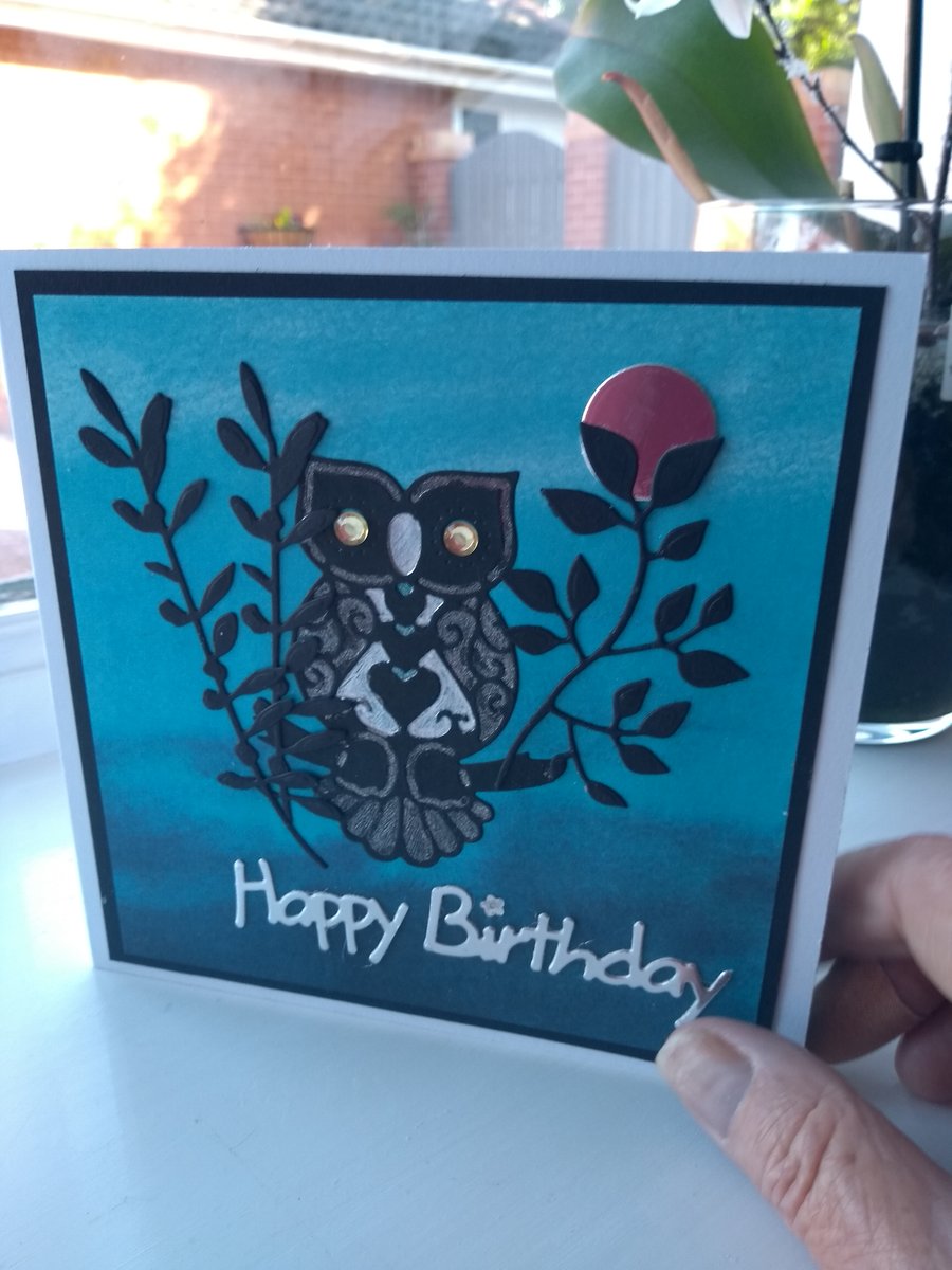 Night owl birthday card