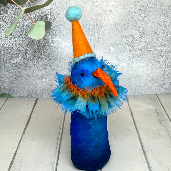 Spun Cotton Blue Bird Art Doll