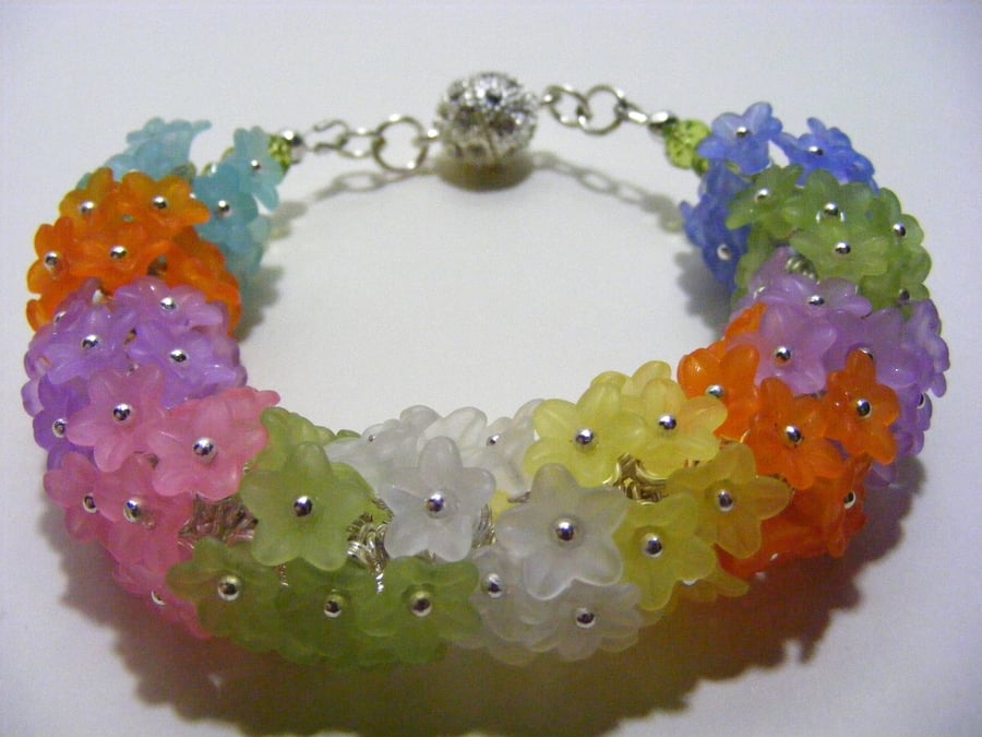 Floral Lucite Bracelet.