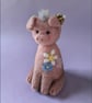 Handmade Needle felted pig figurine sculpture 