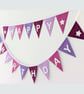 Felt Happy Birthday Bunting in Purple Tones: Reusable Party Banner