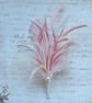 Pale Vintage Rose Pink & Ivory Crystal Regency Feather Sprig Headpiece Pin - Image 1