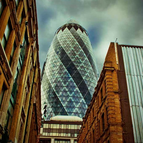 30 St Mary Axe The Gherkin London England UK 12"x18" Print