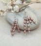 Silver plate earrings with beautiful czech copper colour beads dangle drop 