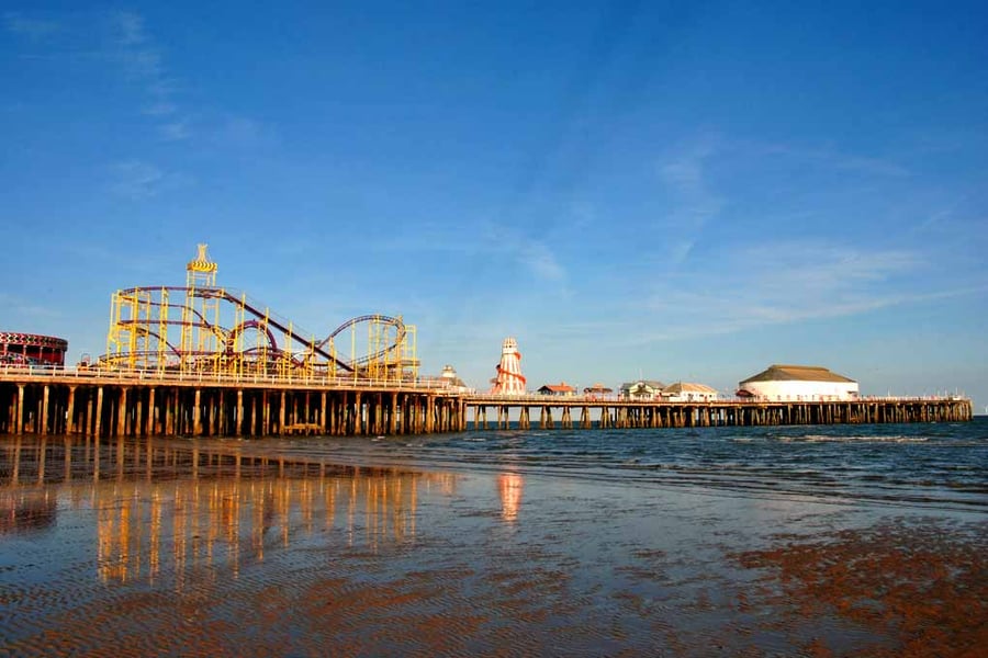 Clacton On Sea Pier And Beach Essex UK Photograph Print