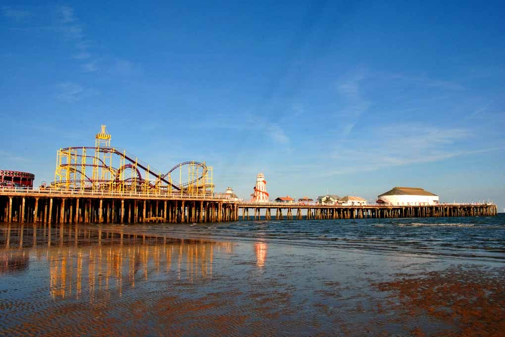 Clacton On Sea Pier And Beach Essex UK Photograph Print