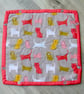 Quilted Fabric storage box with Cats and Coral Fabric - Image 5