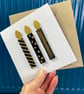 Personalised Candles Birthday Card. Handmade Greetings Card Gold & Black - Image 9