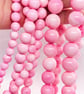 45pcs Natural Queen Conch Shell 8mm 15.5" Pink Conch Shell Disco loose beads