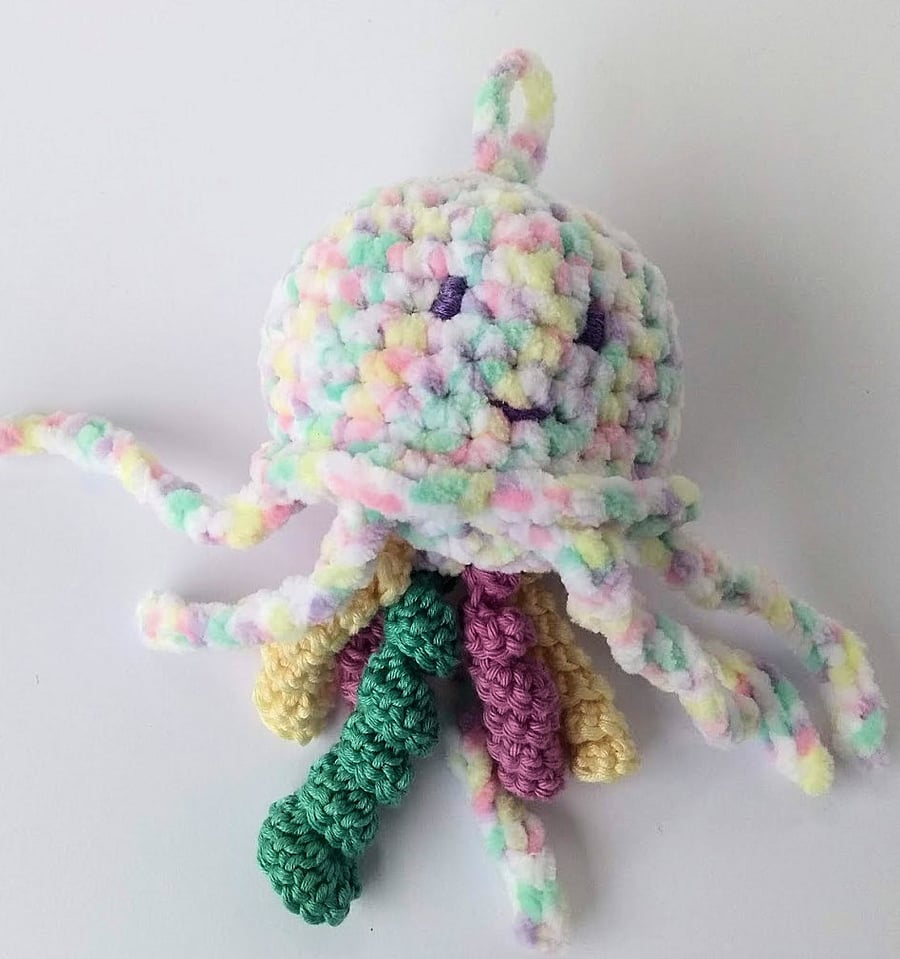 Jellyfish, Toy rattle, Crochet toy, Baby Gift, 