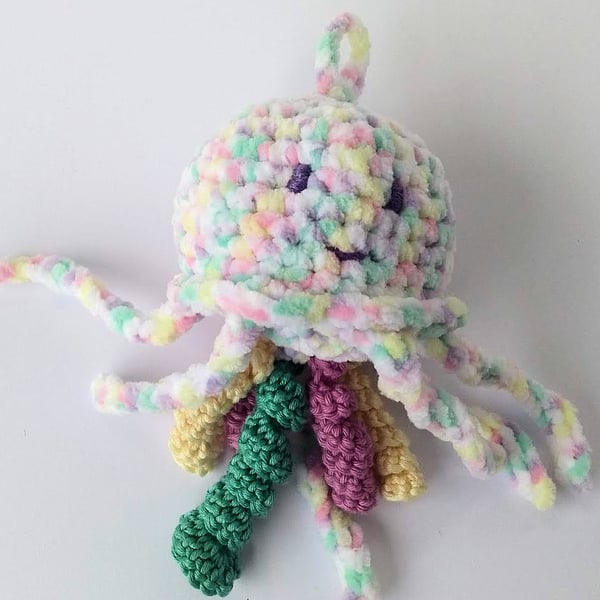 Jellyfish, Toy rattle, Crochet toy, Baby Gift, 