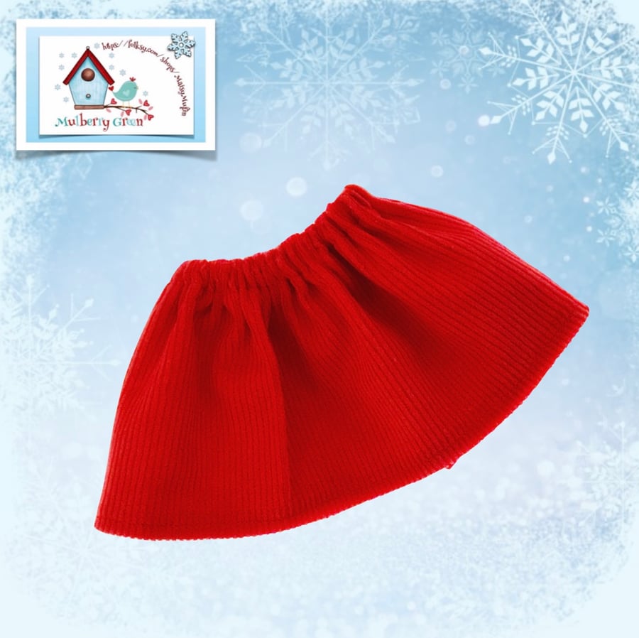 Reserved for Jane W - Bright Red Corduroy Skirt