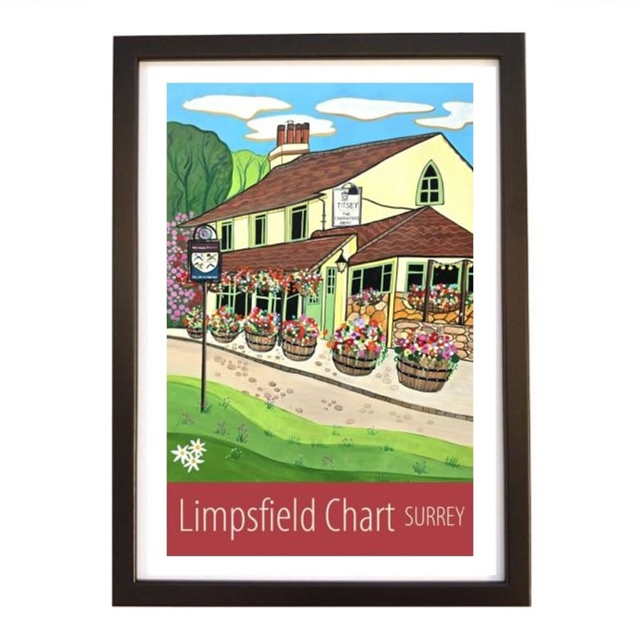 Limpsfield Chart Surrey travel poster print by Susie West