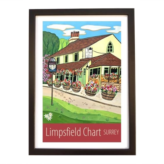 Limpsfield Chart Surrey travel poster print by Susie West