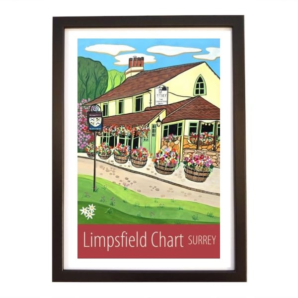 Limpsfield Chart Surrey travel poster print by Susie West