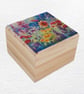 Flowers: Decorated Wooden Ring Trinket Box 7cm & Hanging Heart - Image 3