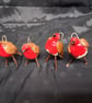 Robin cute hanging Tree decorations Ceramic and wood. - Image 6