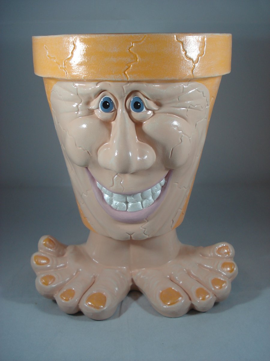 Orange Ceramic Novelty Garden Home Plant Flower Herb Pot Planter Container.