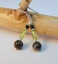 Peridot, Larvikite, Black Spinel & Silver Earrings, August Birthstone Jewellery - Image 2