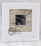 MIXED MEDIA ART CARD VINTAGE CAR MAPS STAMP