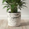 Extra Large Marbled Black and White Statement Plant Pot 19 cm
