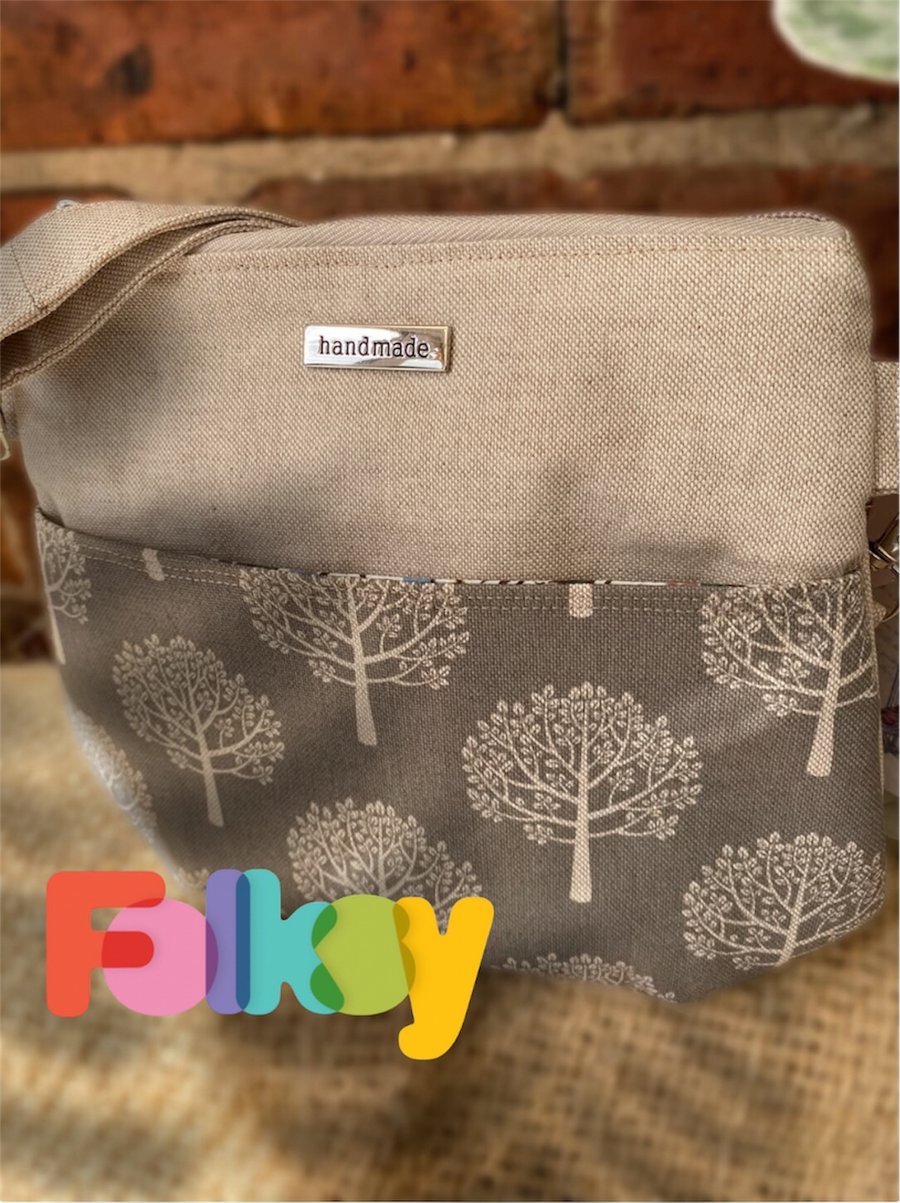 Grey Tree Mulberry Trees Crossbody Bag