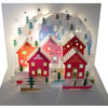 Pop Up Alpine Village Card, Christmas Card, Winter Card - POP094