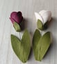 Rambling rose Tulip brooch, ready to buy, felt flower brooch