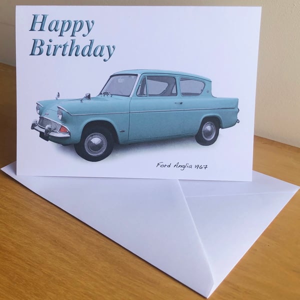 Ford Anglia 1967 - Birthday, Anniversary, Retirement or Plain Card