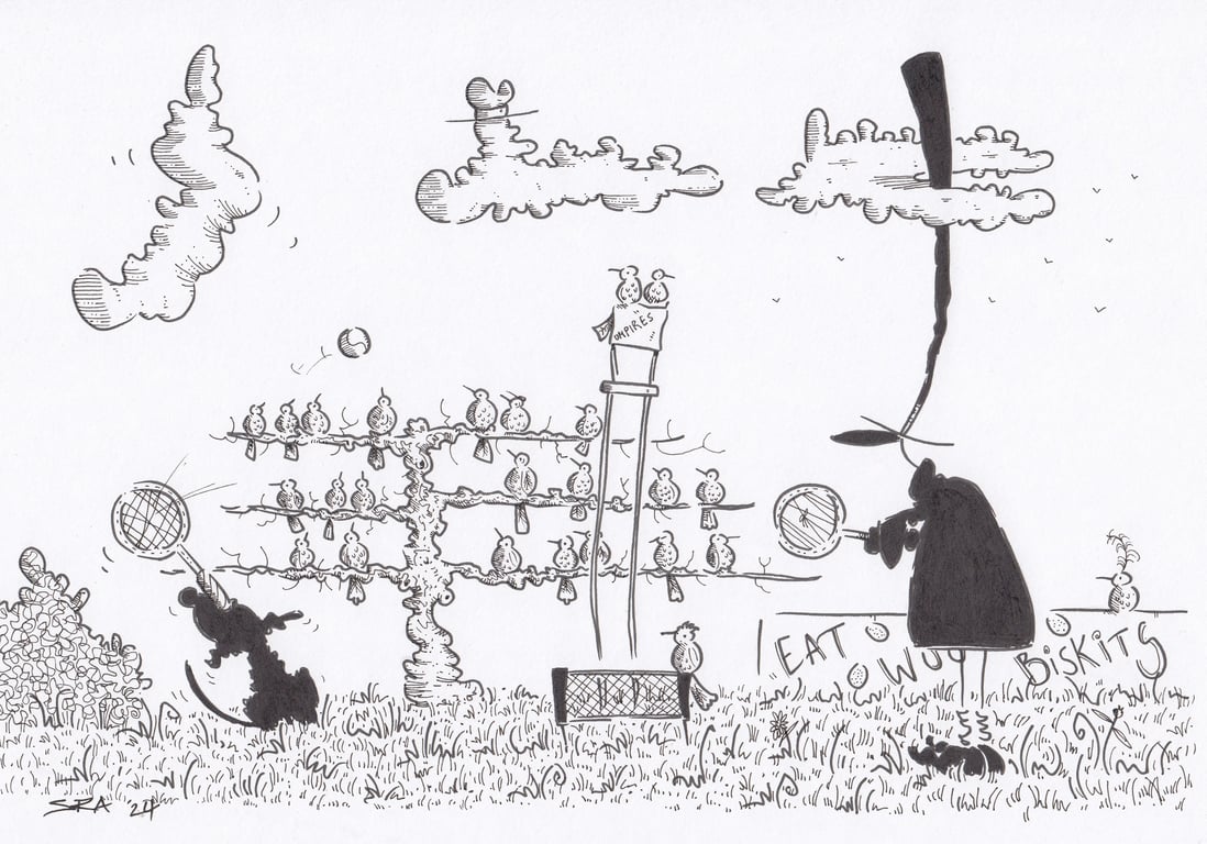 'The Tennis Match' an A4 sized original artwork