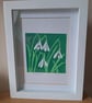 An original handprinted linoprint of snowdrops - Image 1