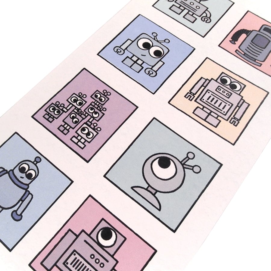 Cartoon Robots Card - blank inside. CT-RSR