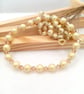 Stretch Bracelet - Yellow Pearlescent Preciosa Crystal Pearl Bracelet 