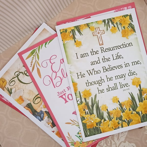 Easter cards a Set of 6 with envelopes